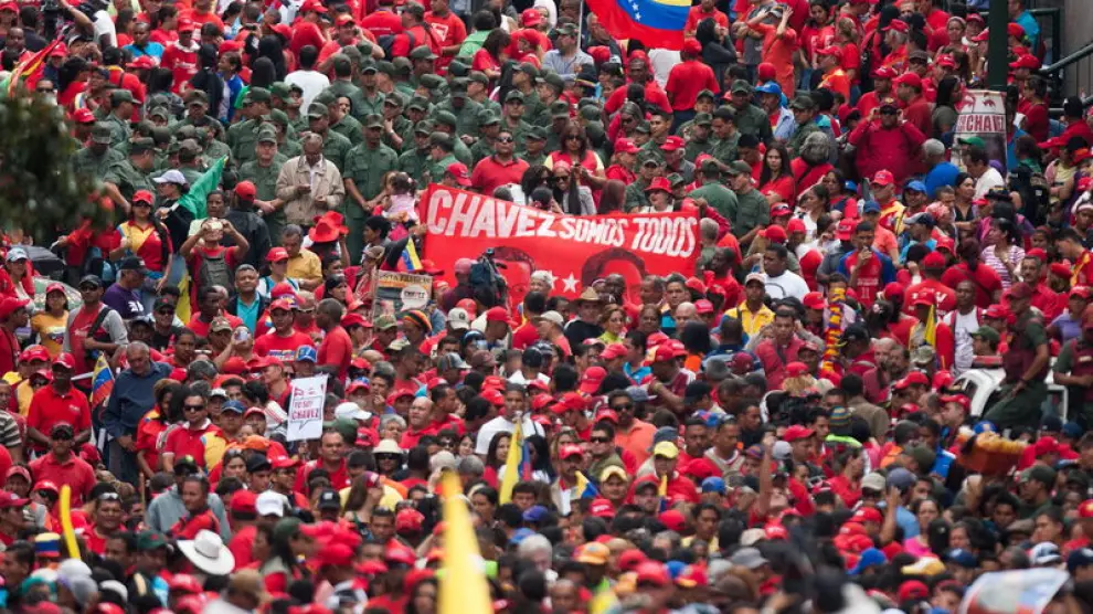 Seguidores del presidente venezolano Hugo Chávez