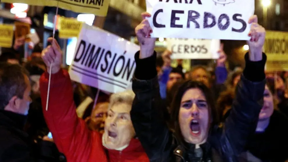 Una protesta contra la corrupción en Madrid