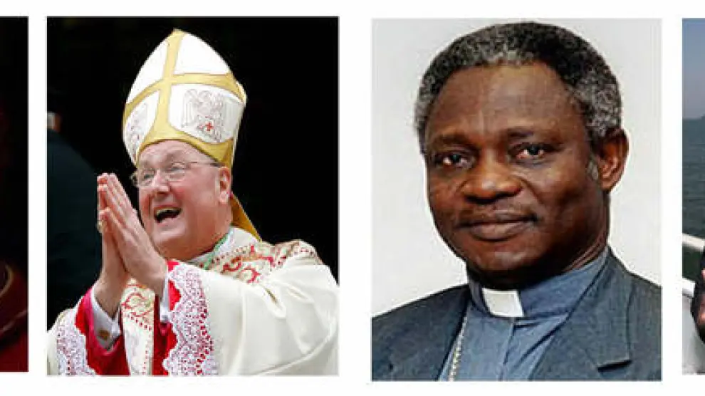 Dos norteamericanos y dos africanos en primera línea para suceder a Ratzinger