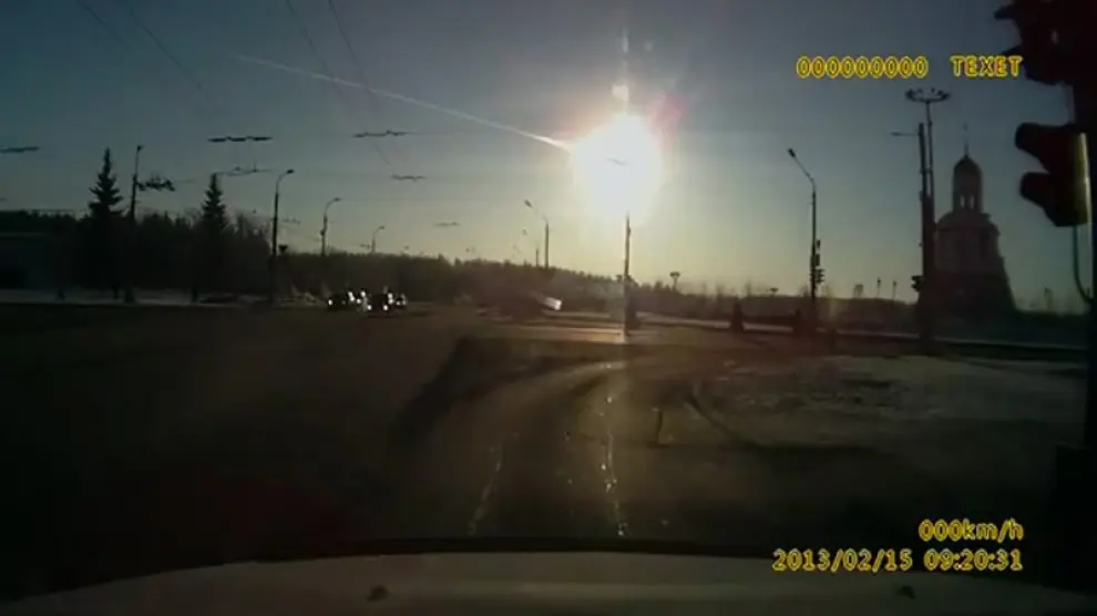Imagen del meteorito caído en Rusia