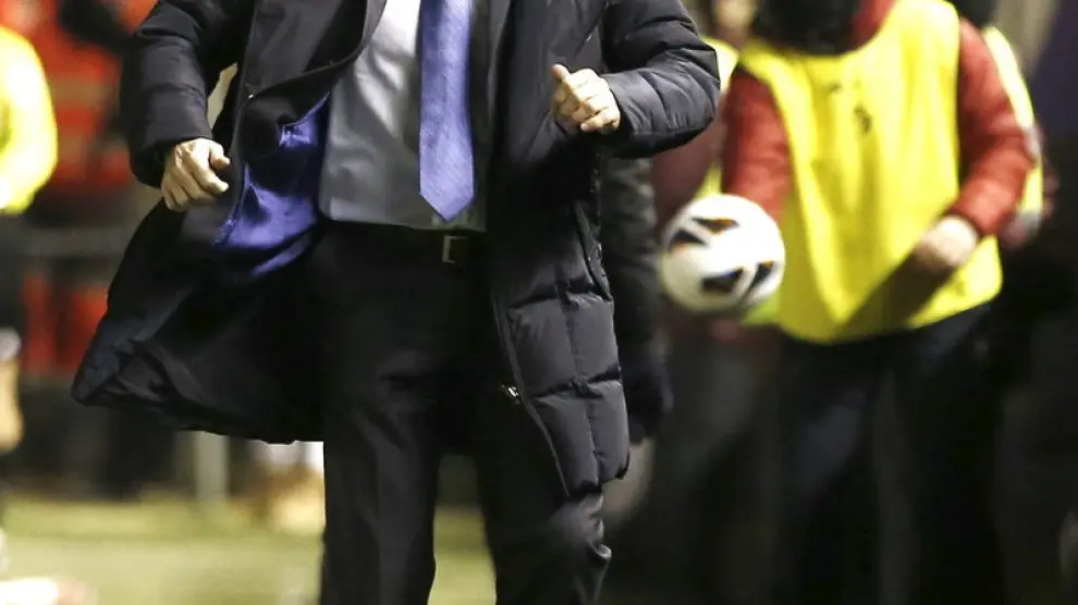 El entrenador del Real Zaragoza, Manolo Jiménez