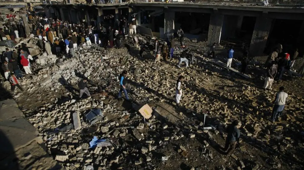Imagen del lugar del atentado en Quetta