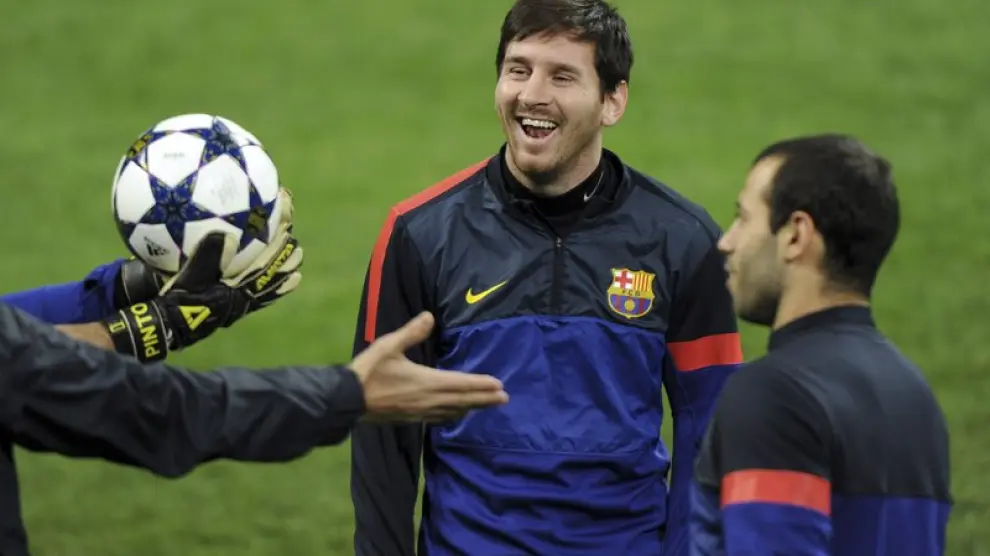 Messi sonríe junto a Mascherano