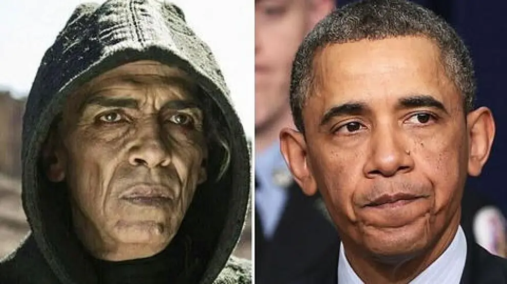 El parecido físico entre el personaje del demonio de la serie La Biblia y Obama.