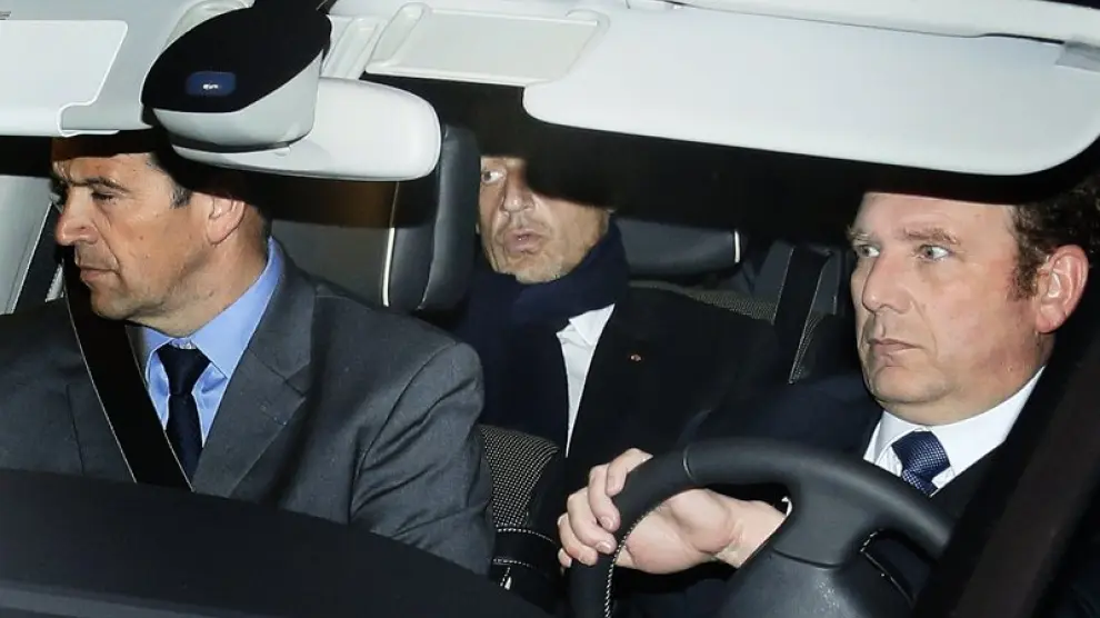Sarkozy, a su salida del juzgado