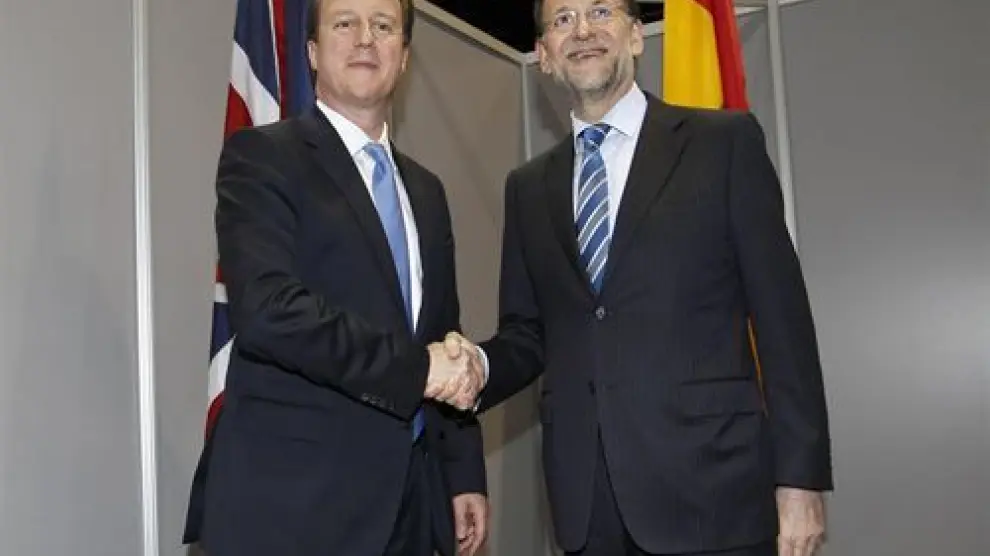 El primer ministro británico, David Cameron, y el presidente del Gobierno, Mariano Rajoy.