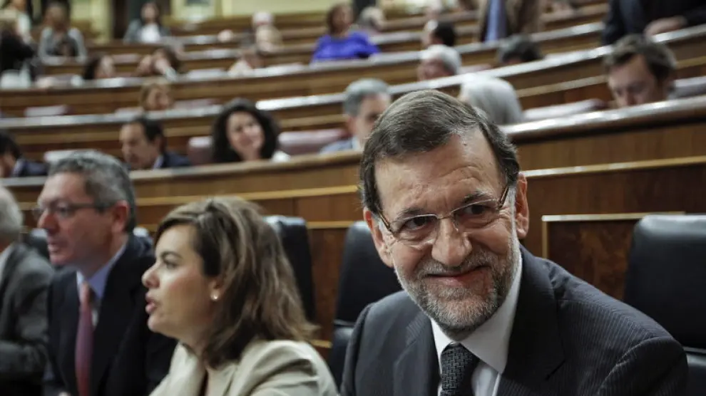 Rajoy, durante la sesión de control al Gobierno en el Congreso