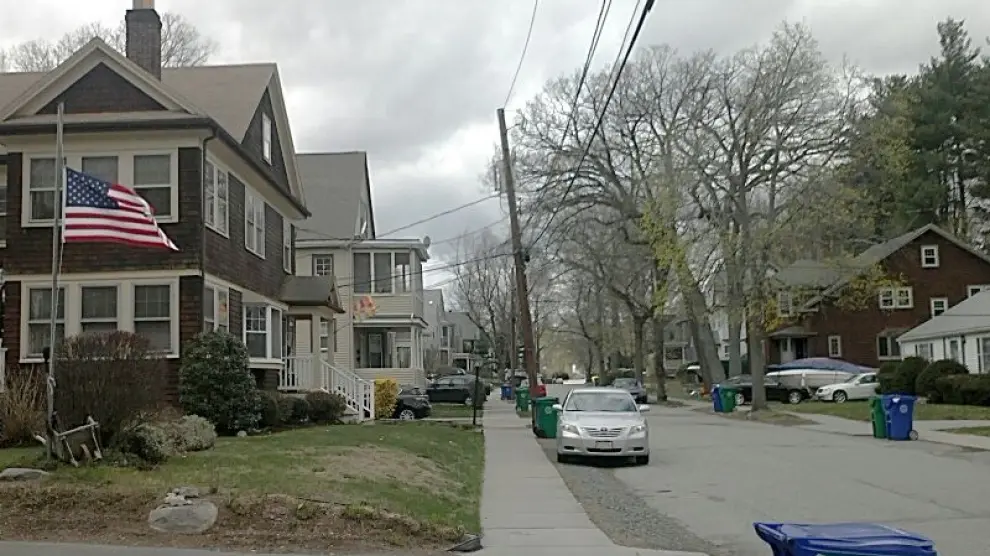 Aspecto del barrio de Newtown, en Boston