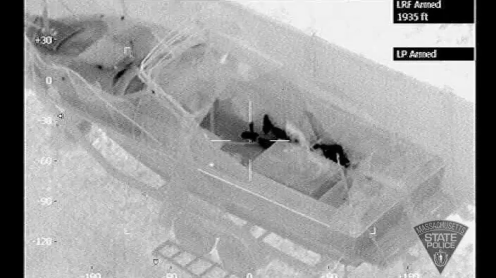 Imagen obtenida con cámaras térmicas del barco donde se escondió Dzhokar Tsarnaev