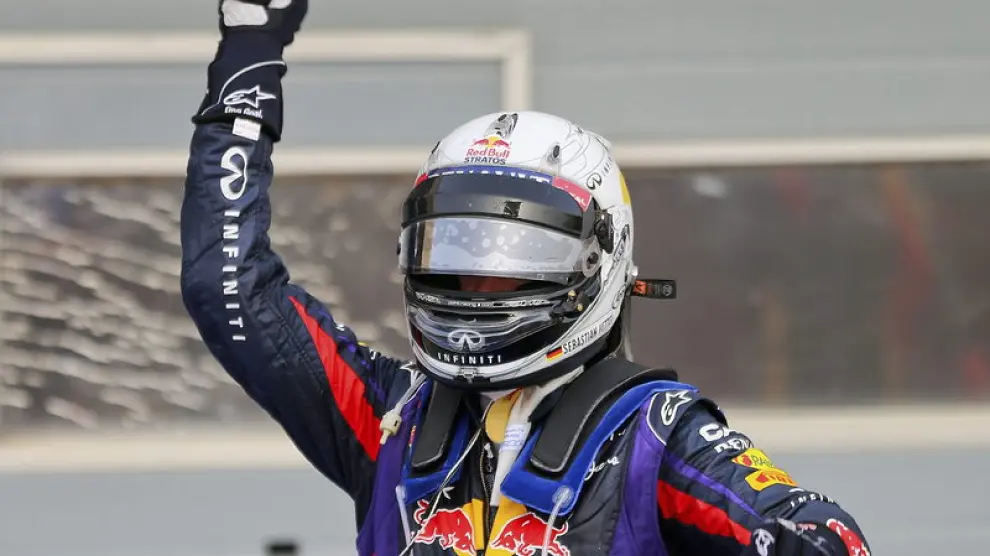 Sebastian Vettel celebra su victoria