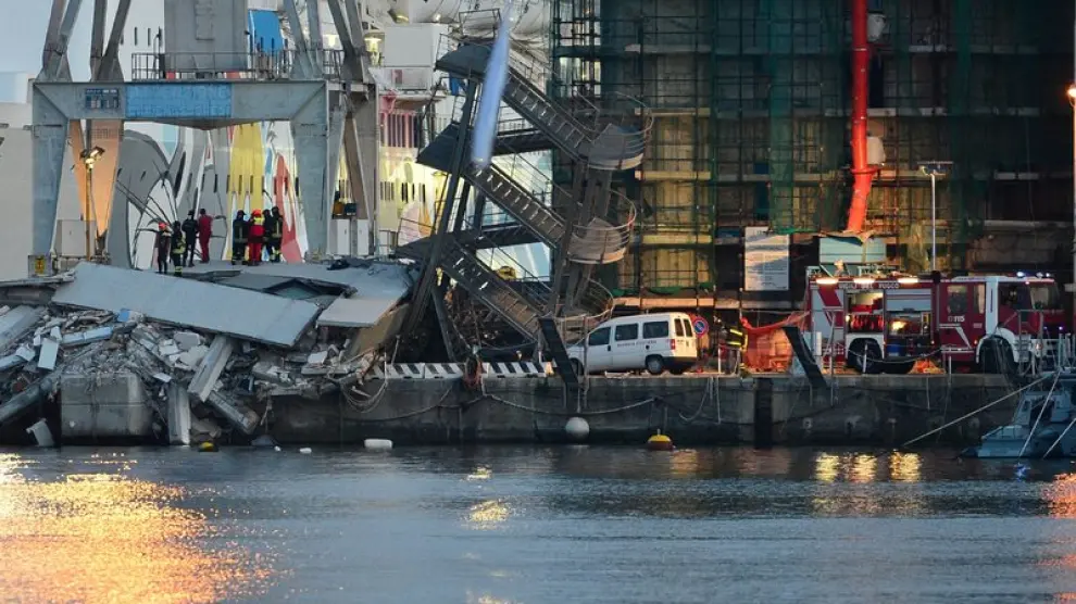 Daños causados por la colisión del buque