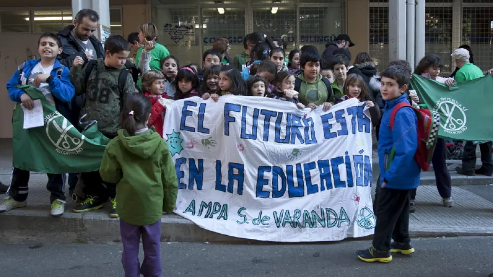 Imagen de archivo de una protesta en el colegio Sáinz de Varanda