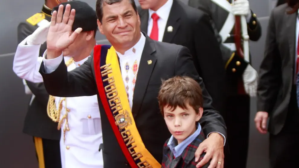 El presidente de Ecuador, tras la ceremonia de investidura.