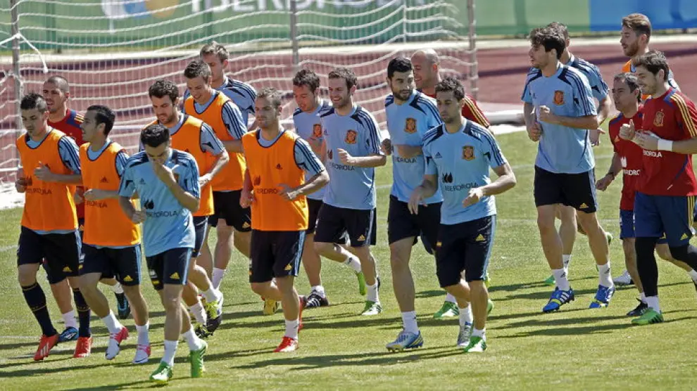 Entrenamiento de la selección española de fútbol