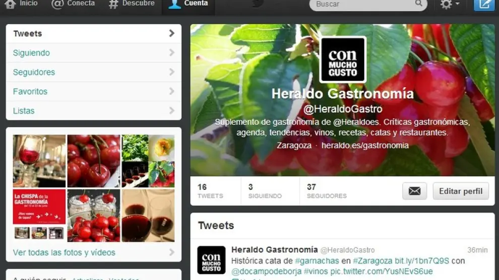 Twitter del suplemento de gastronomía de HERALDO Con Mucho Gusto