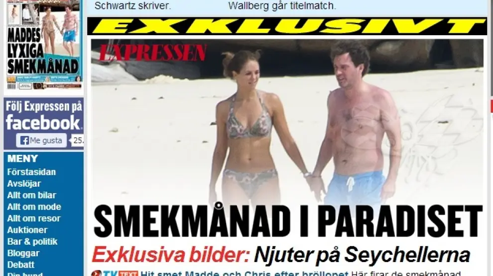 El periódico sueco Expressen ha publicado fotos de la pareja