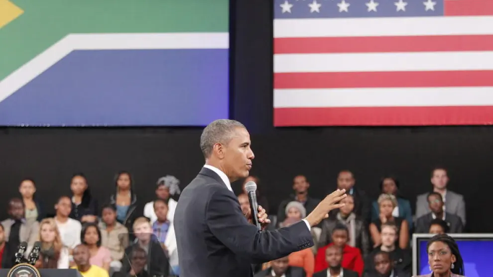 Obama, durante un discurso en Sudáfrica