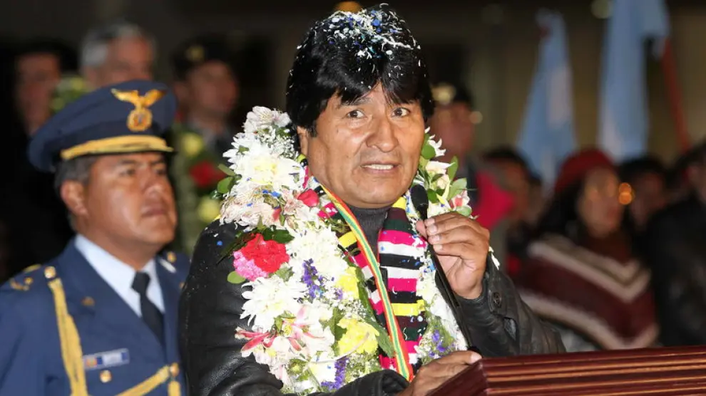Evo Morales fue homenajeado por su pueblo a su regreso