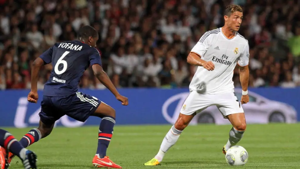 Cristiano Ronaldo, en un momento del partido contra el Olympique.