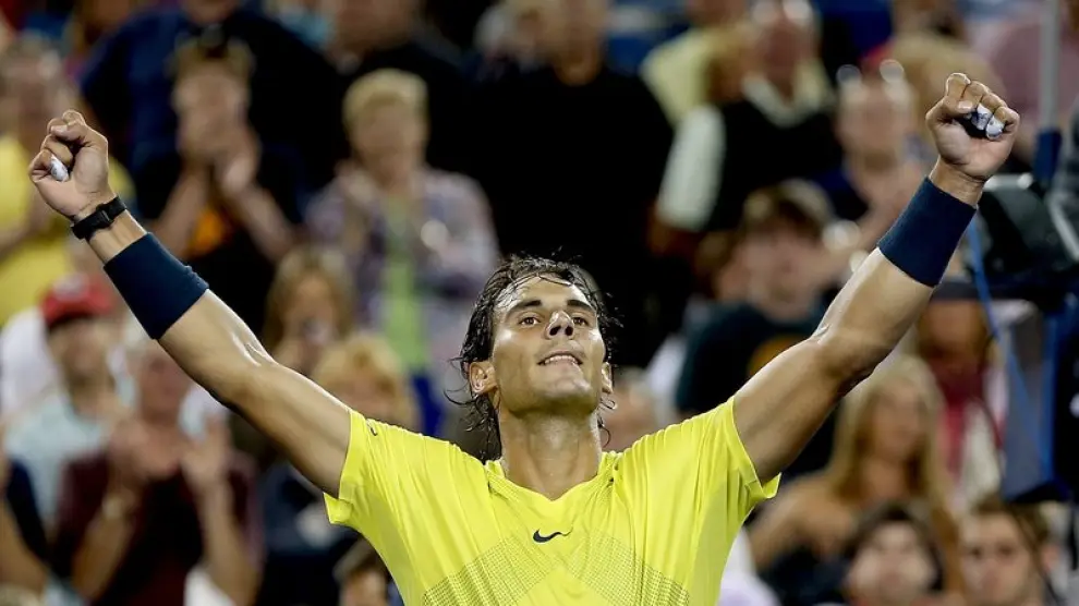 Rafa Nadal celebra su victoria.
