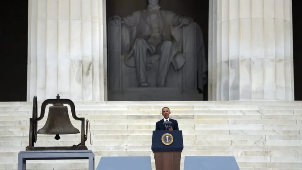 Obama, ante el monumento a Lincoln