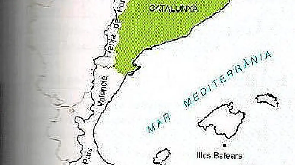Imagen del libro de 3º de ESO en el que toman como propios los territorios del Aragón Oriental.