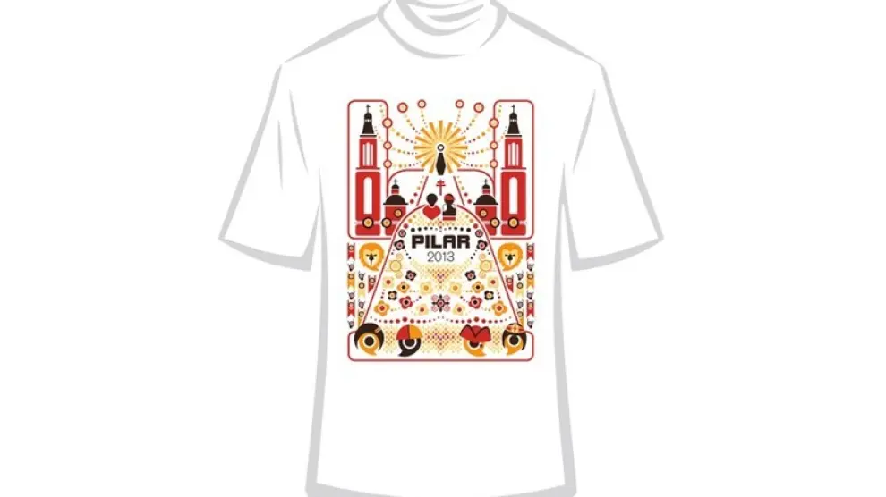 Diseño ganador del concurso de camisetas de HERALDO para las fiestas del Pilar