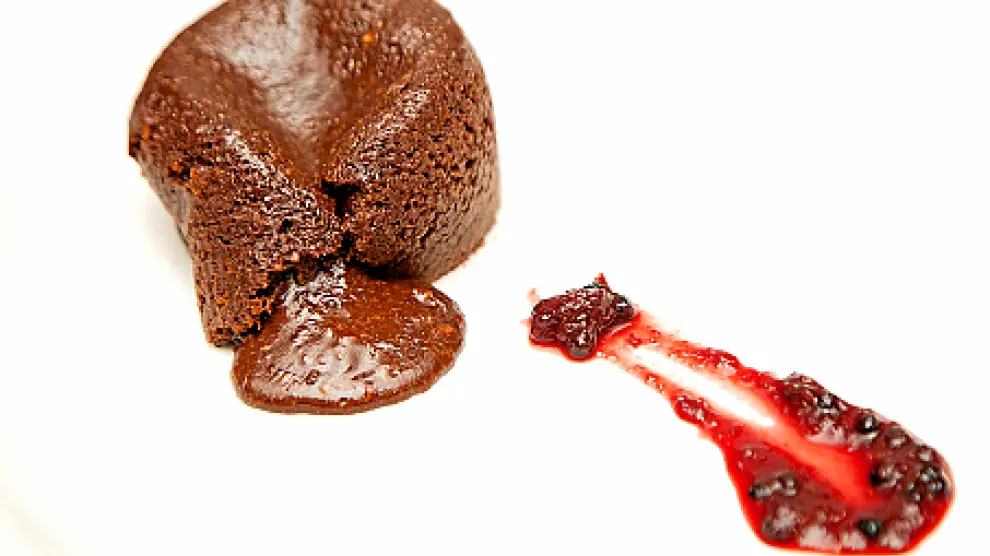 Volcán de avellanas y chcolate