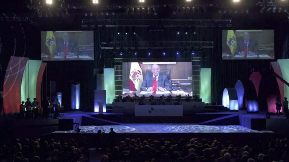 El rey Juan Carlos en un mensaje de vídeo en la cumbre iberoamericana