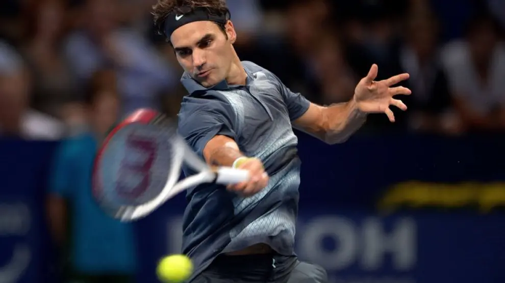 Federer, durante el encuentro contra Pospisil