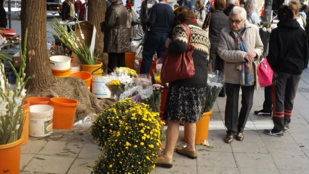 Mercado de las flores en Huesca