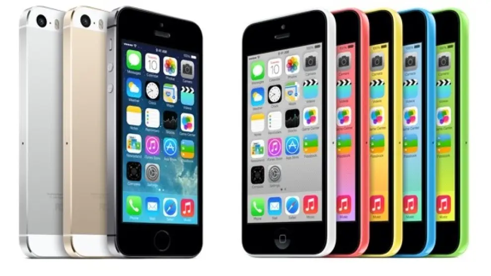 Los smartphones iPhone 5s y iPhone 5c.