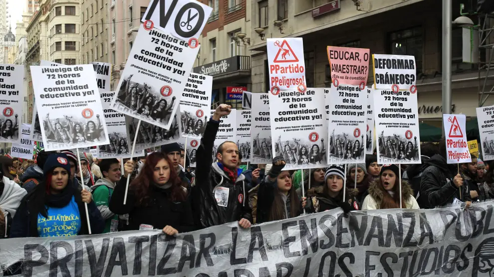 Protesta de 'marea verde' en Madrid