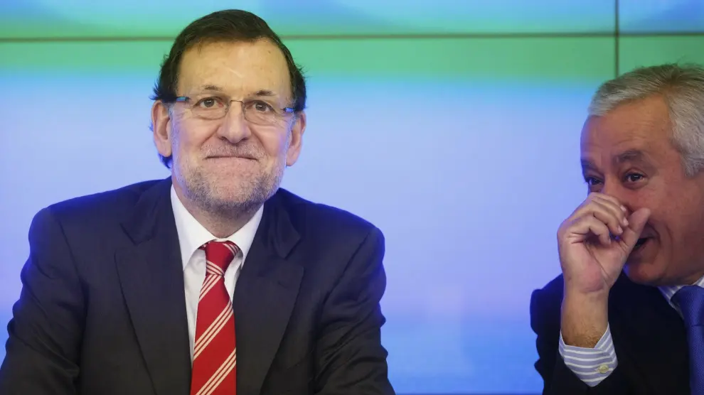 Mariano Rajoy y Javier Arenas en la primera ejecutiva del año