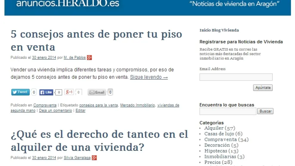 Blog de vivienda en Anuncios Heraldo