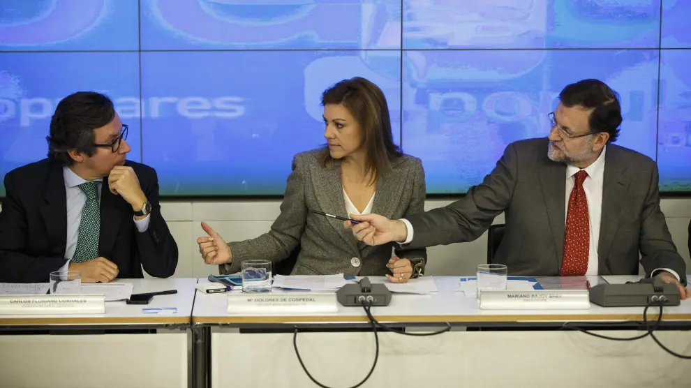 Mariano Rajoy, María Dolores de Cospedal y Carlos Floriano