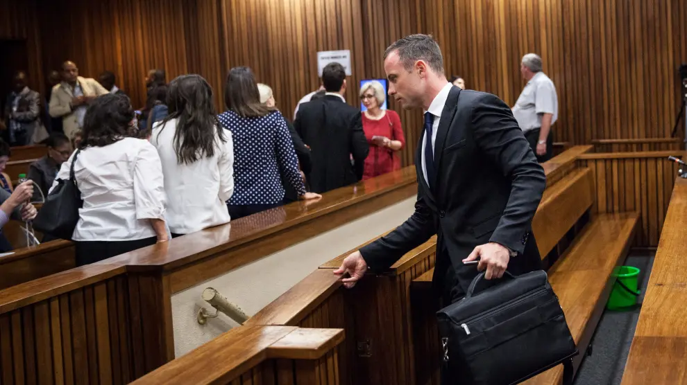 Oscar Pistorius, a su llegada al juicio