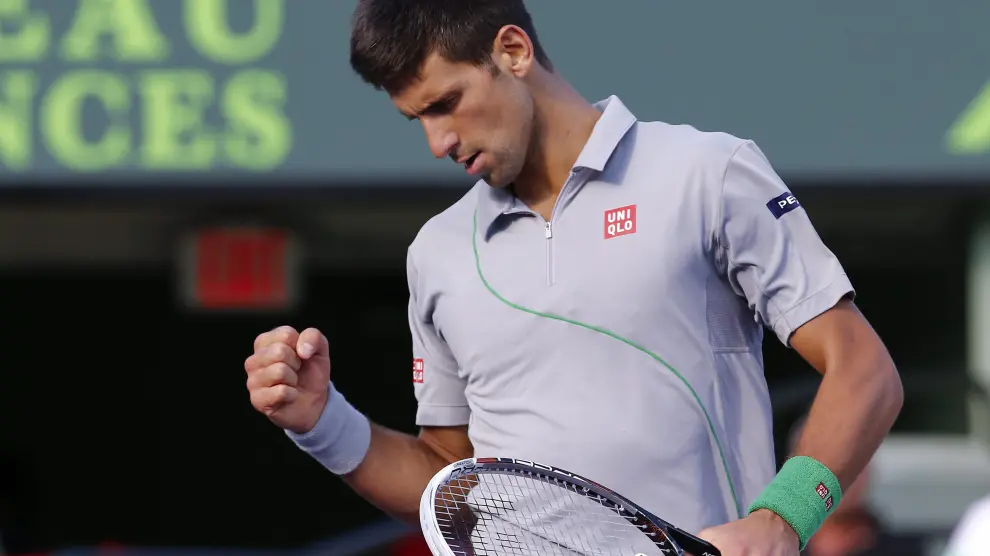 Djokovic celebra ganar un punto a Andy Murray