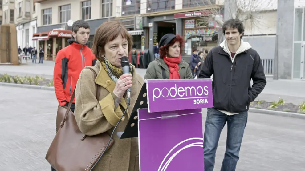 Representantes de Podemos en un acto en Soria