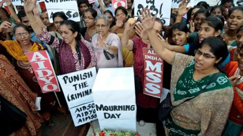 Protestas contra las violaciones en la India