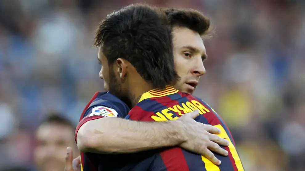 Messi y Neymar durante el partido.