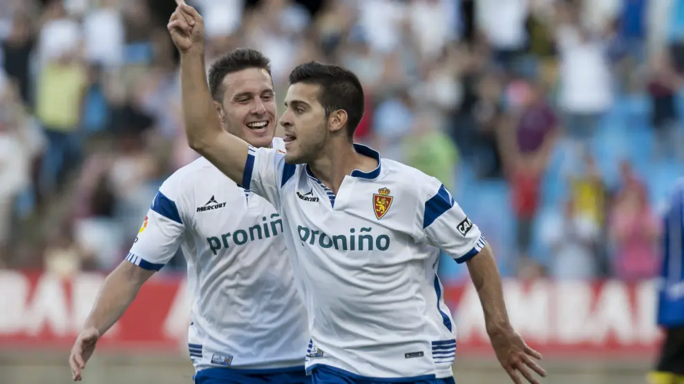 Víctor celebra un gol frente al Tenerife, que acabó 3-0.