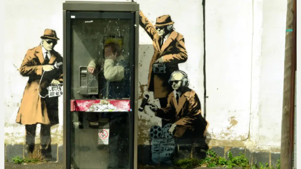 El grafiti que atribuyen a Banksy
