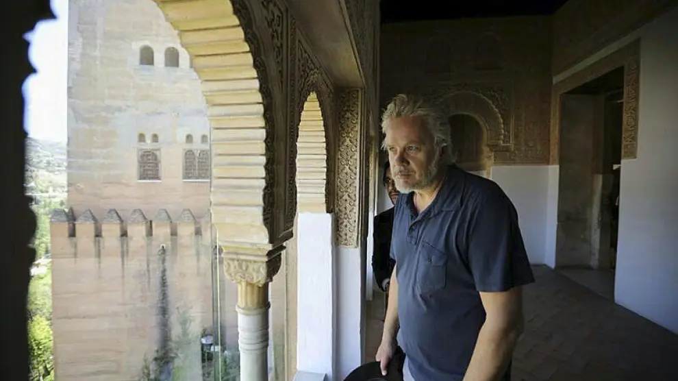 Tim Robbins durante la visita que ha realizado a La Alhambra y el Generalife.