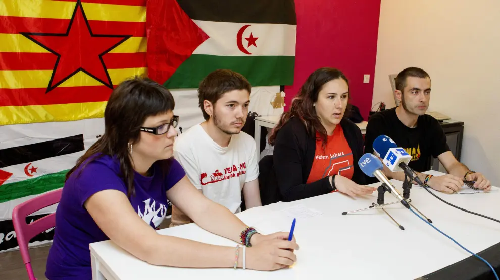 Rueda de prensa de los cuatro activistas aragoneses