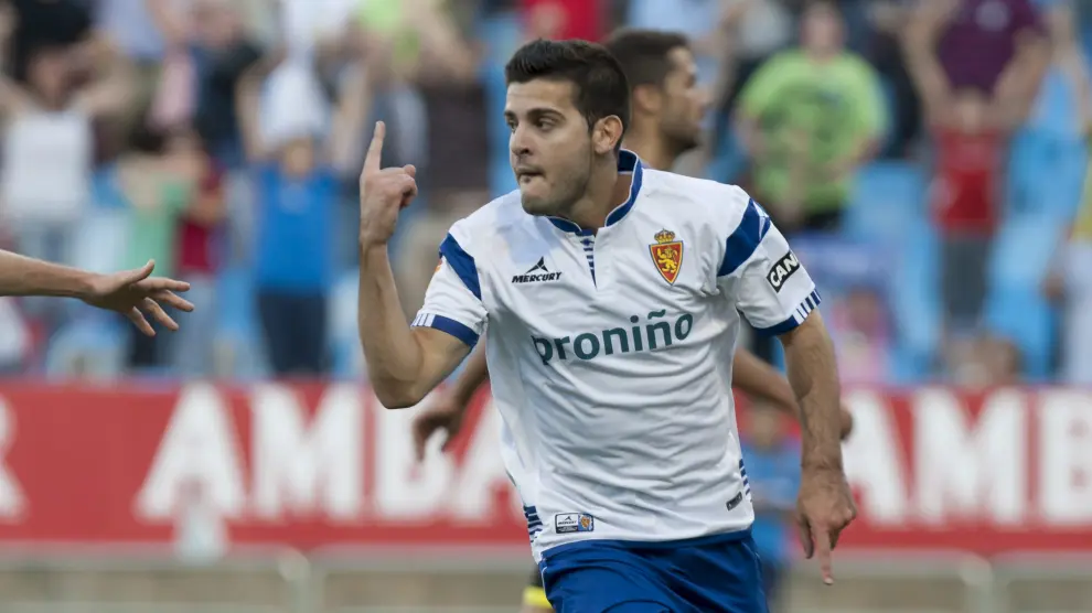 Víctor celebra un gol ante el Tenerife