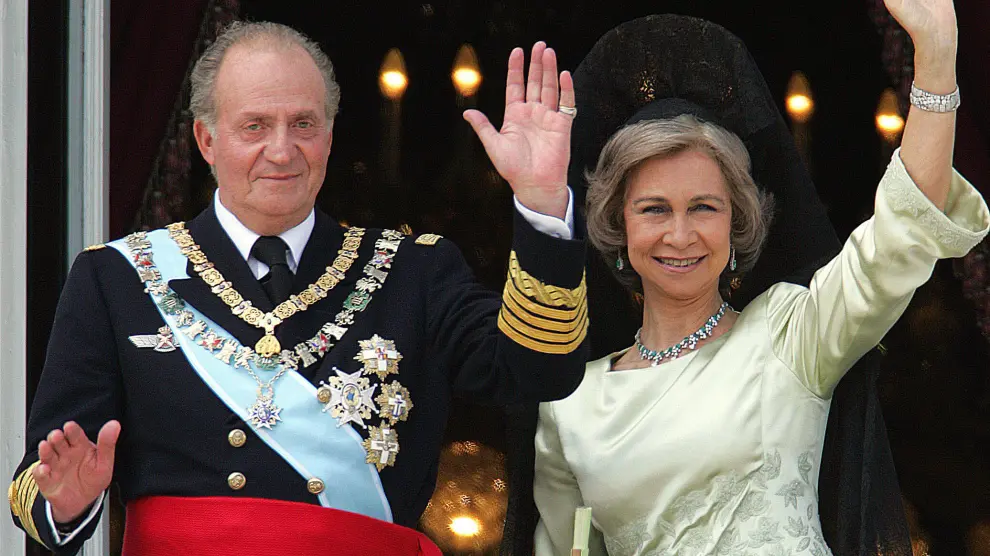 La Reina Sofía, junto al monarca Don Juan Carlos