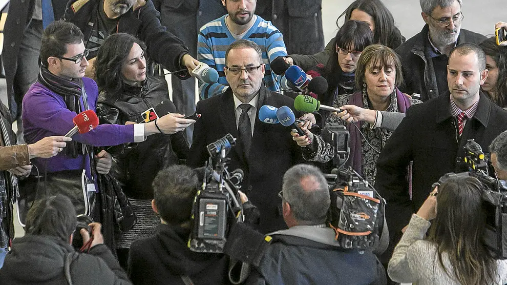 Agapito Iglesias, en la Ciudad de la Justicia, tras declarar ante el juez del caso Naves, en marzo.