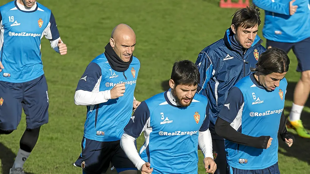Javier Paredes y Movilla, en un entrenamiento del Real Zaragoza.