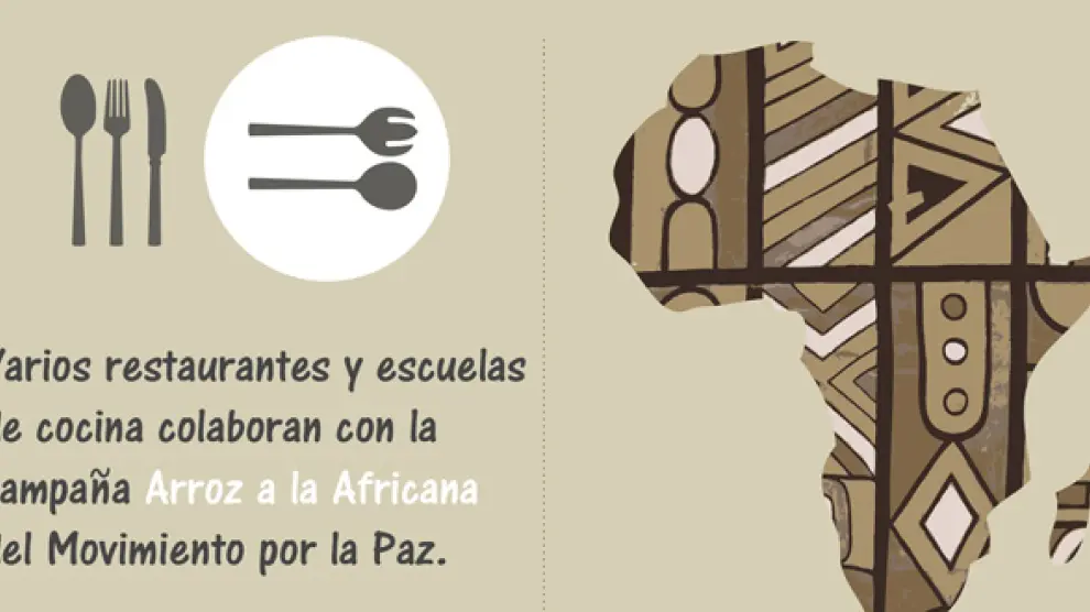 Cartel de la campaña "Hoy comemos arroz a la africana"